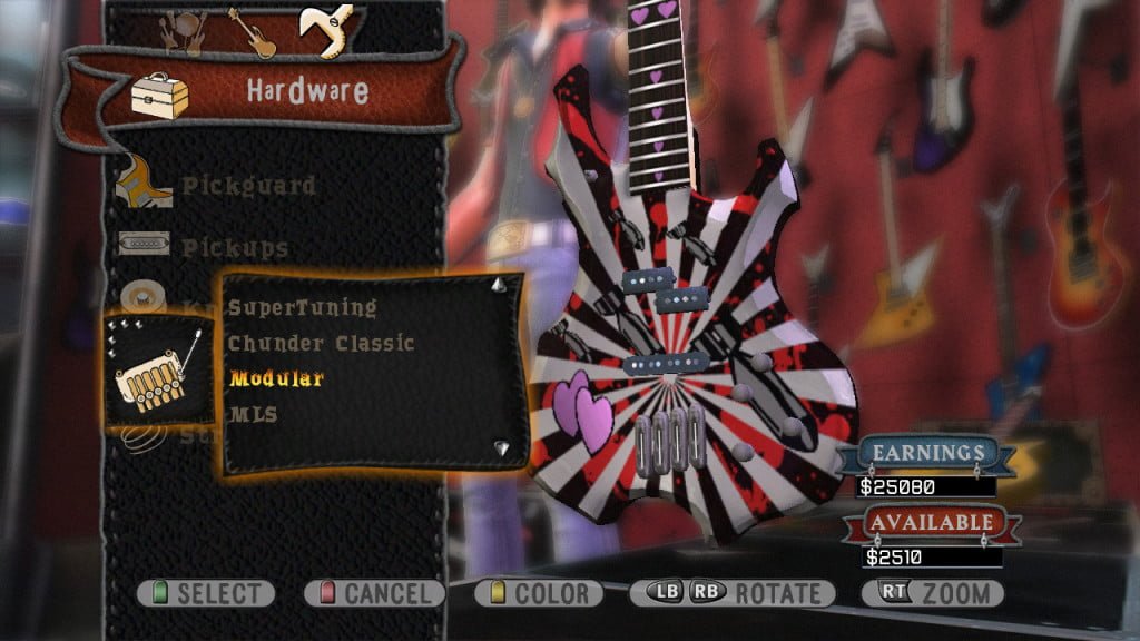 guitar hero world tour guitar customization