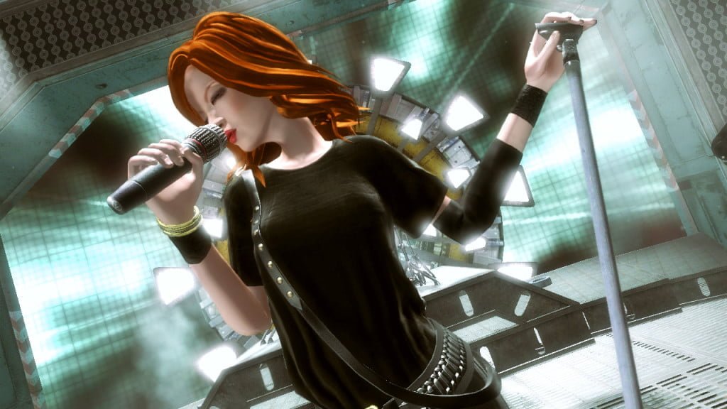 shirley manson at the mic in guitar hero 5