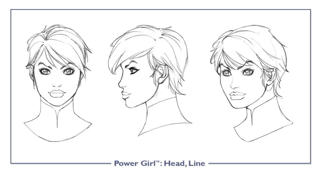 dc con icnchar powergirl head line
