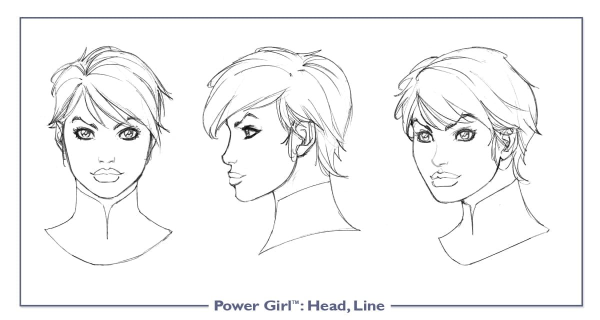 dc con icnchar powergirl head line