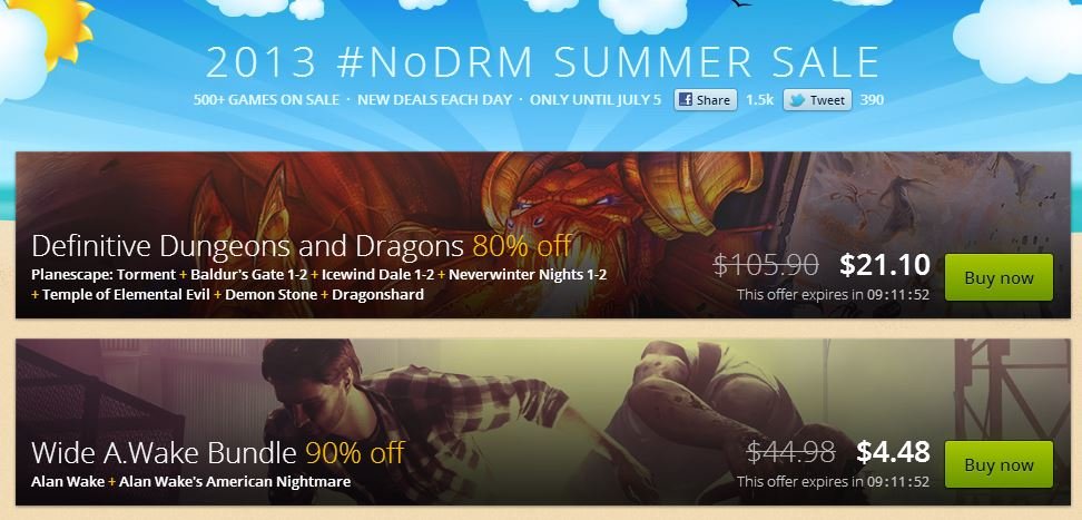 gog good old games 2013 nodrm summer sale sc 001
