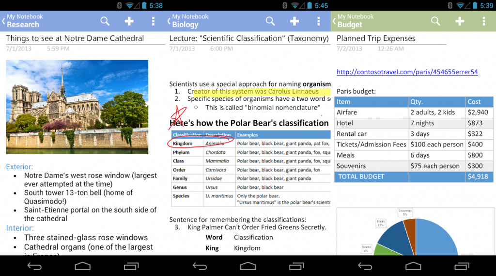 Microsoft OneNote / Android