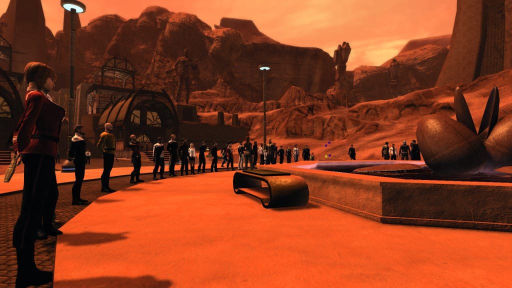 Star Trek Online players paying their respects to Leonard Nimoy, aka Spock
