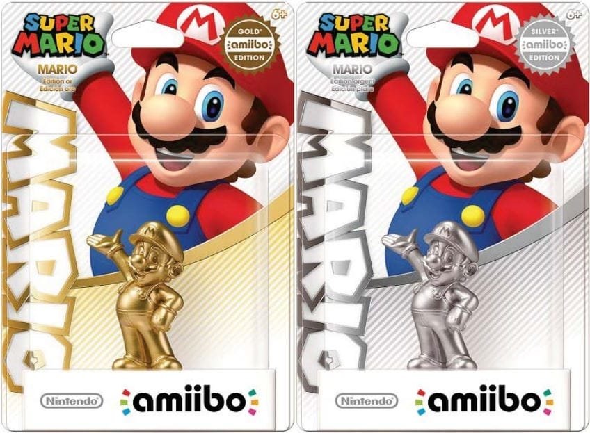 Amiibo Super Mario - en oro y plata