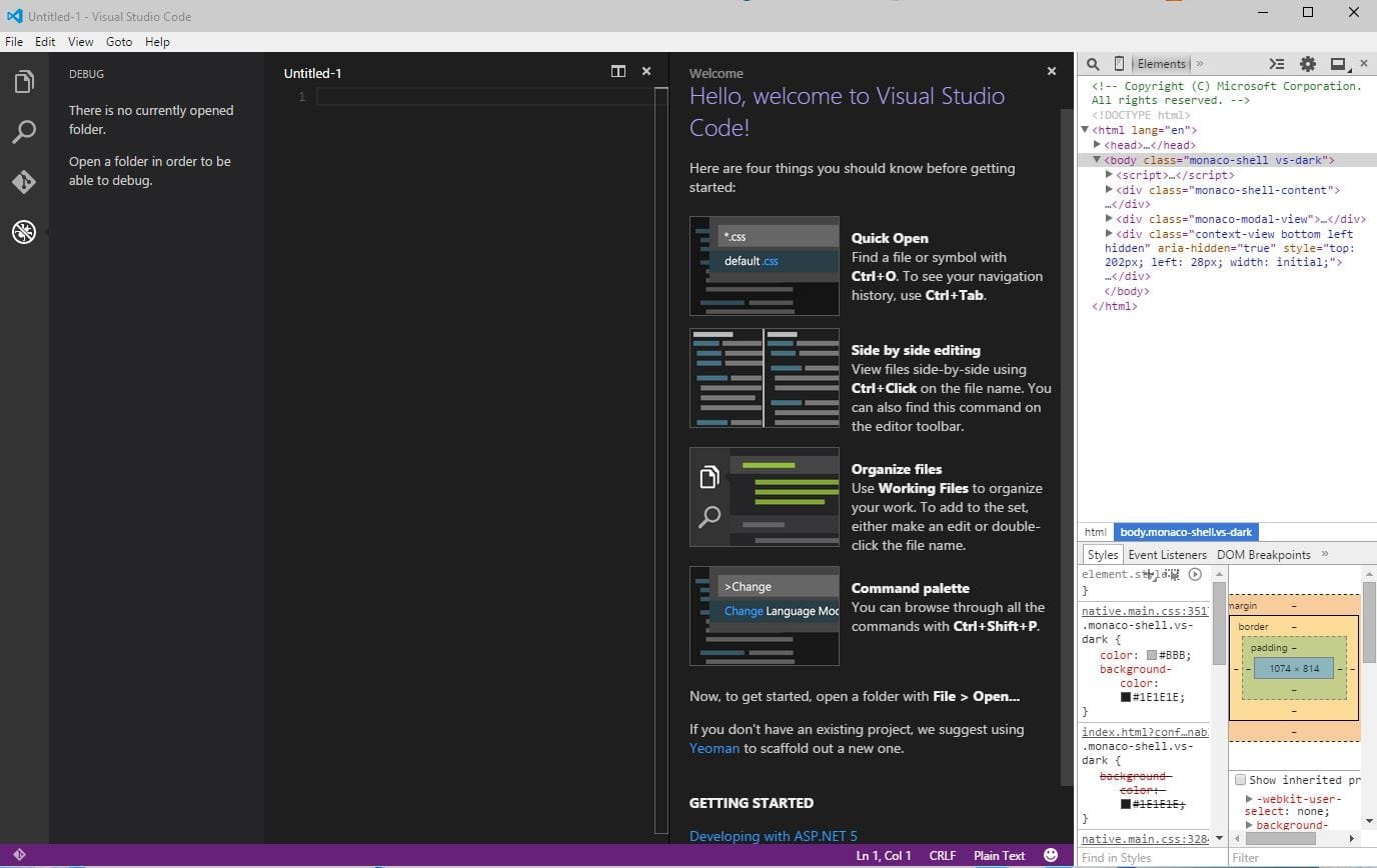 What Microsoft announced at the Build Developer Conference 2015 - Day 1 - Visual Studio Code