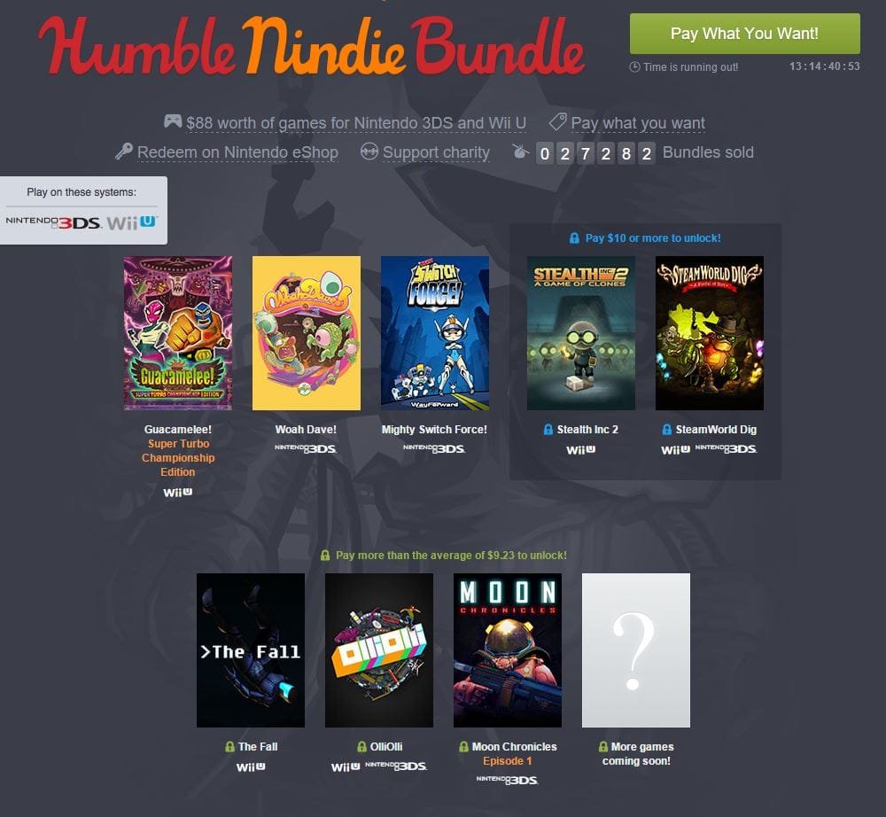Nintendo promotes indie games via Humble Bundle