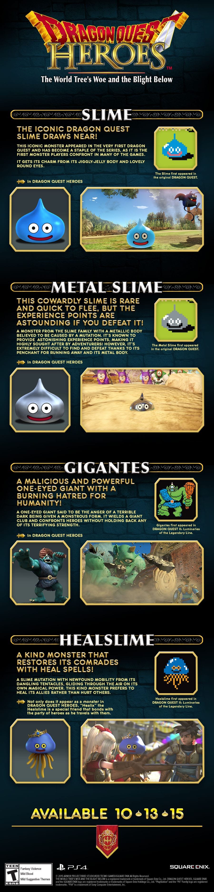 Square Enix shows us the slimes and giants of Dragon Quest Heroes, then and now