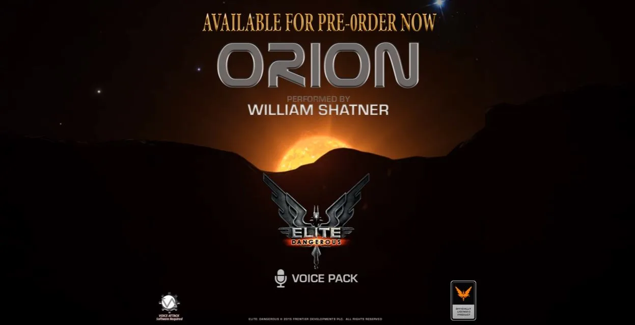 William Shatner will bring his voice to space simulation game Elite: Dangerous