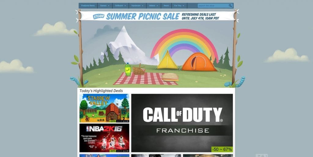 Steam's Summer Picnic Sale has begun with 100+ offers