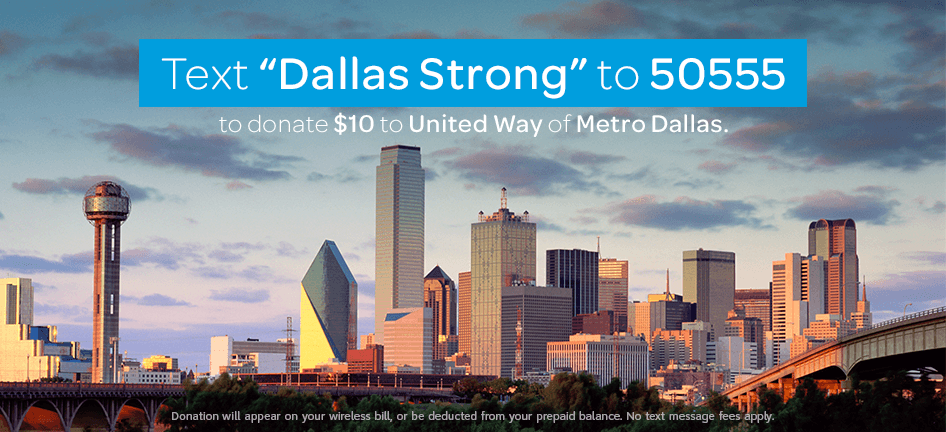 AT&T lanza programa de donación por texto para dar apoyo a Dallas