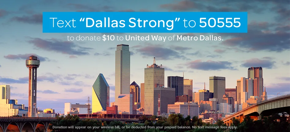 AT&T lanza programa de donación por texto para dar apoyo a Dallas