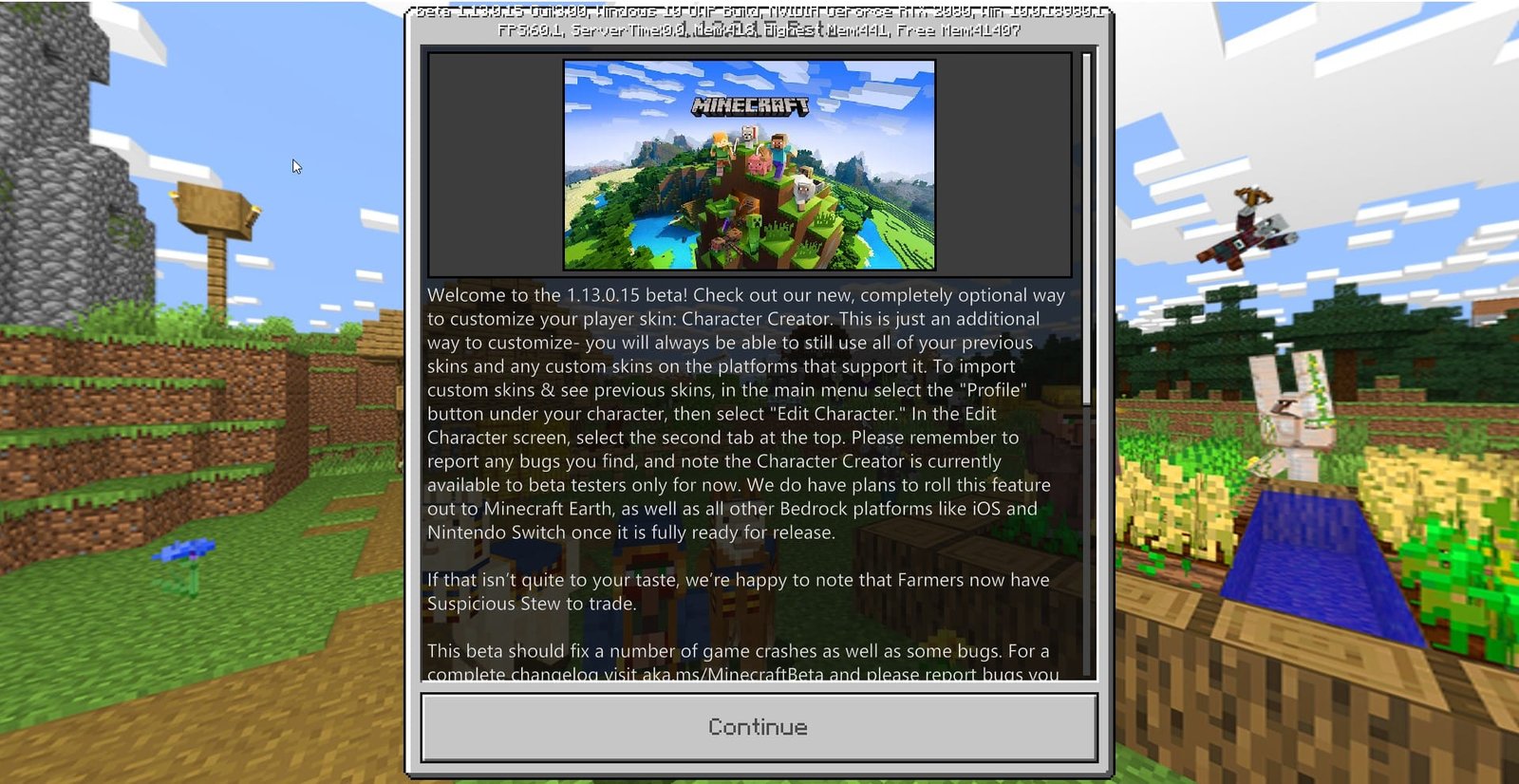 Minecraft - Beta 1.13.0.15
