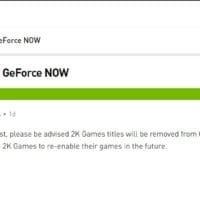 2K Games removes all its games from Nvidia GeForce NOW