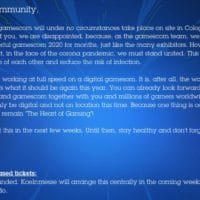 Gamescom 2020 - Cancellation