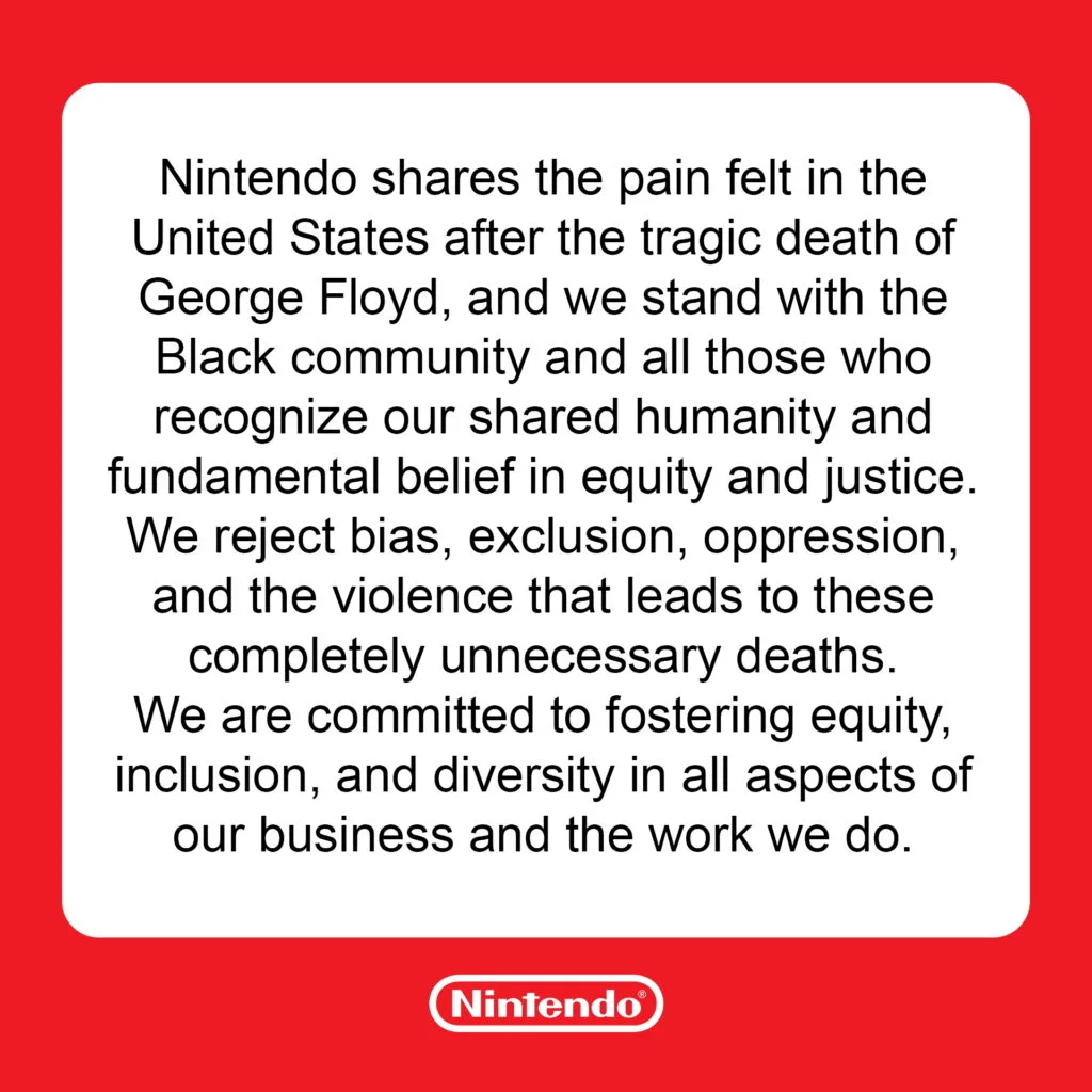Nintendo supports the Black Community