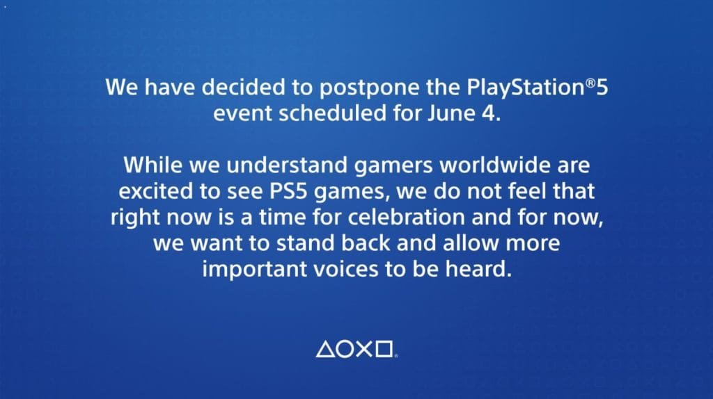 Sony postpones PS5 event