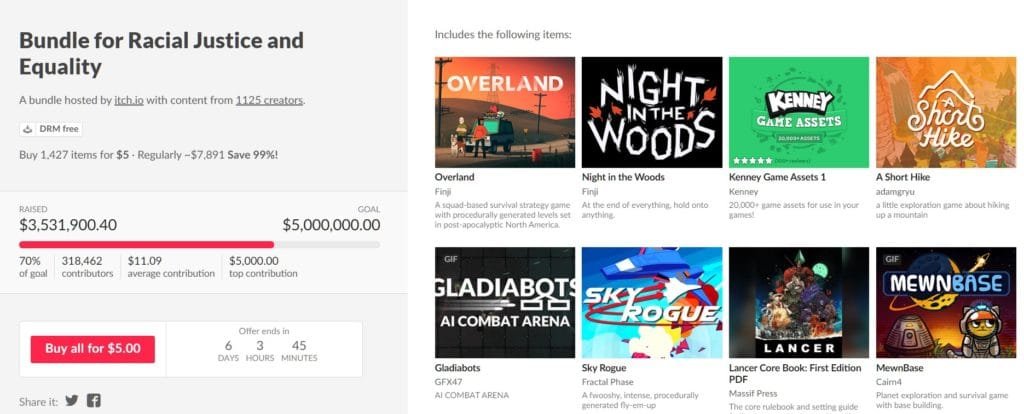 Itch.io | Bundle for Racial Justice and Equality
