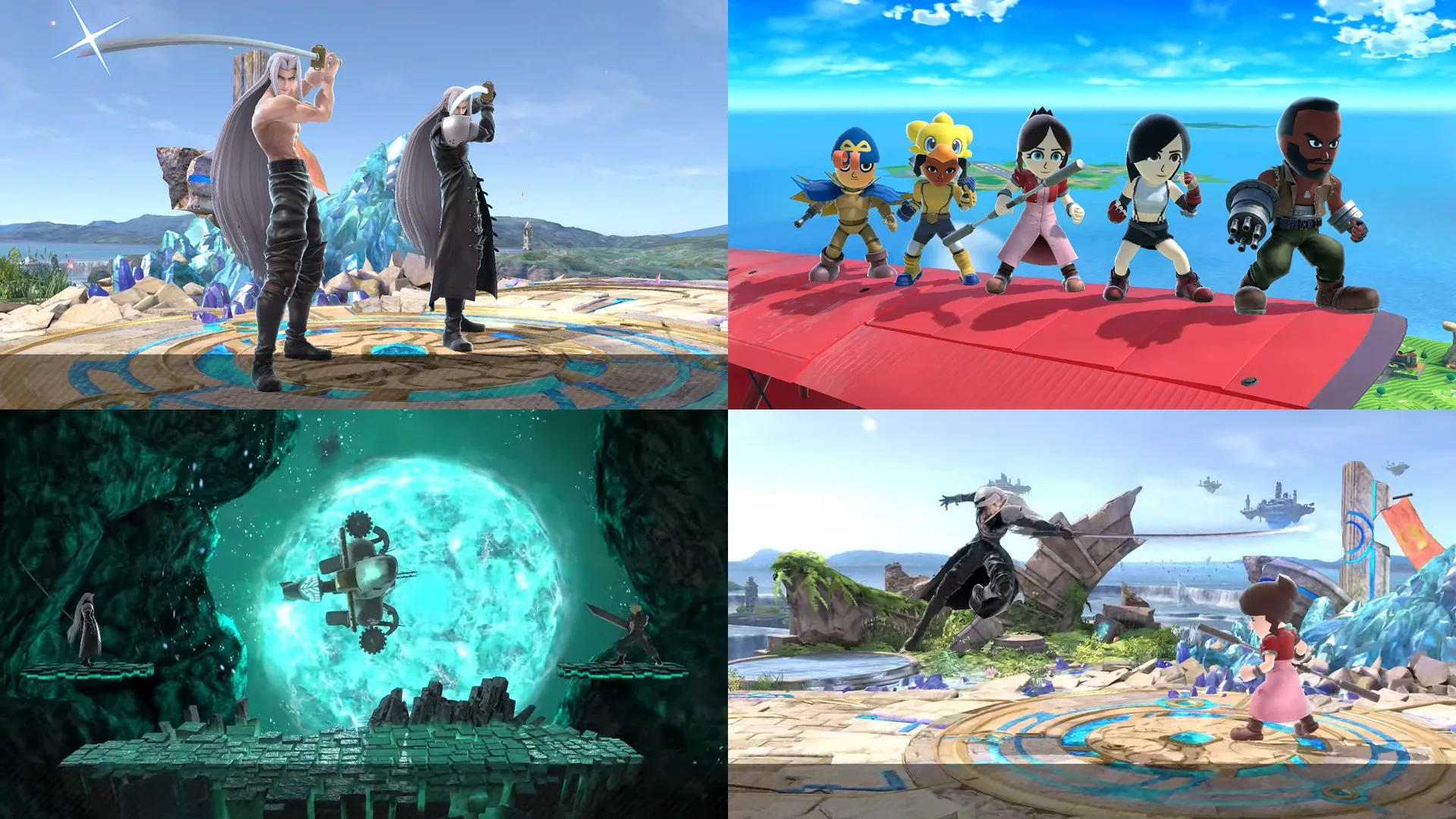 Super Smash Bros. Ultimate | Sephiroth | Geno | Sombrero Chocobo | Aerith | Tifa | Barret