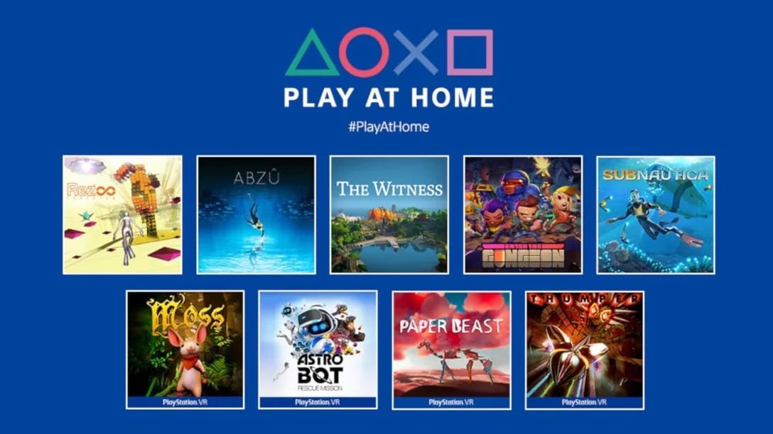 Play At Home 2021 | Rez Infinite | Abzû | The Witness | Enter the Gungeon | Subnautica |  Moss | Astro Bot Rescue Mission | Paper Beast | Thumper