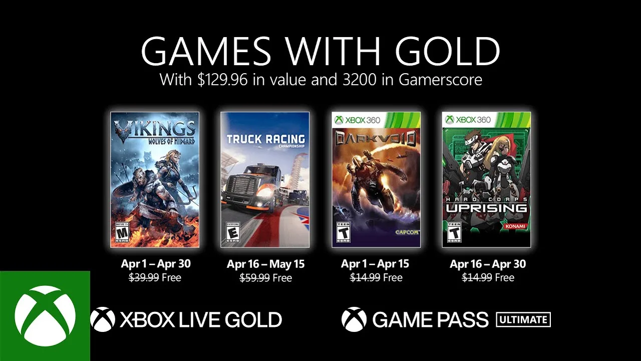 Xbox Games with Gold April 2021