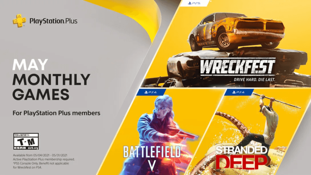 PlayStation Plus May 2021 | Wreckfest: Drive Hard, Die Last | Battlefield V | Stranded Deep