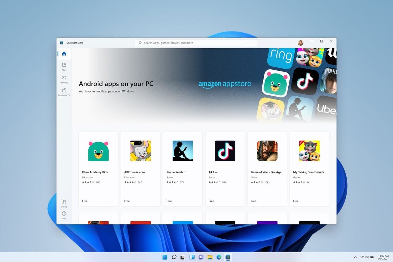 Windows 11 | Amazon Appstore | Microsoft Store | Android Apps