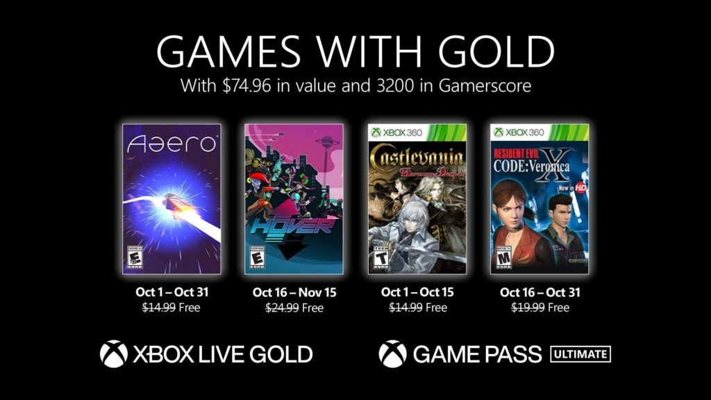 Xbox Games with Gold para octubre de 2021