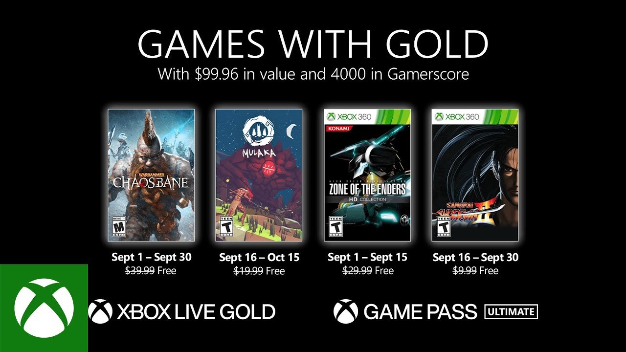 Xbox Games with Gold para septiembre de 2021