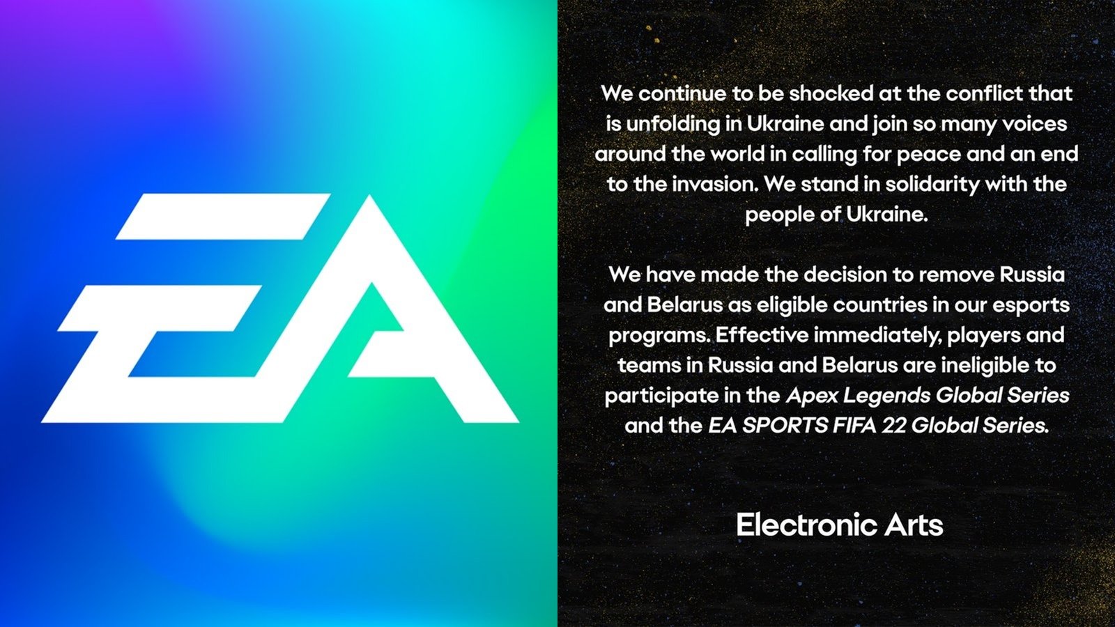 EA | FIFA 22 | Apex Legends | Russia | Belarus