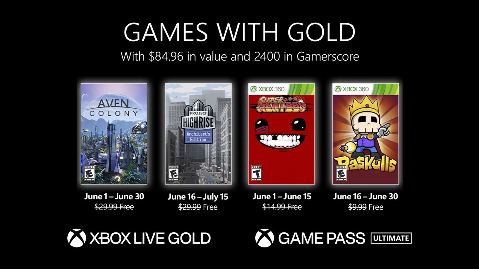 Xbox Games with Gold June 2022