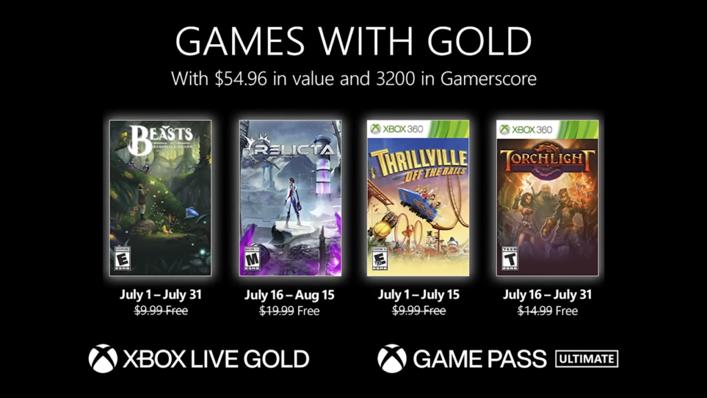 Xbox Games with Gold de julio 2022