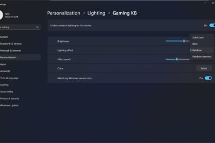 Iluminación RGB de Windows 11